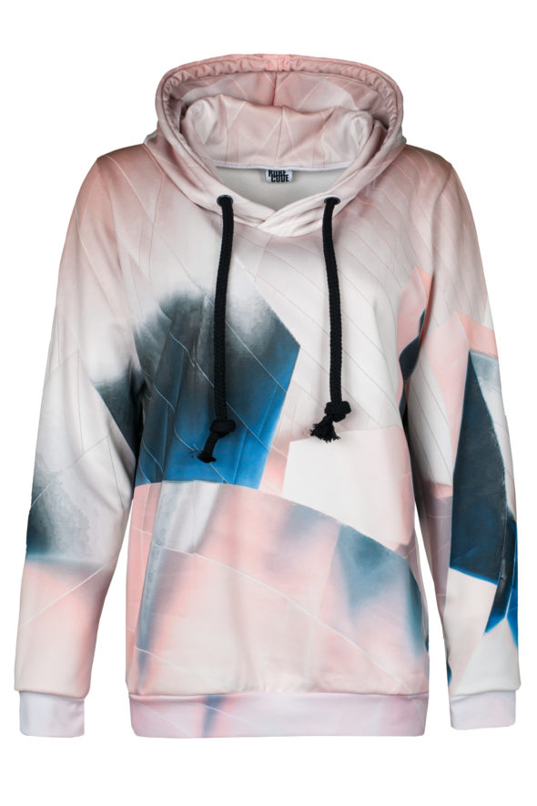 Front view hoodie with abstract geometric shapes