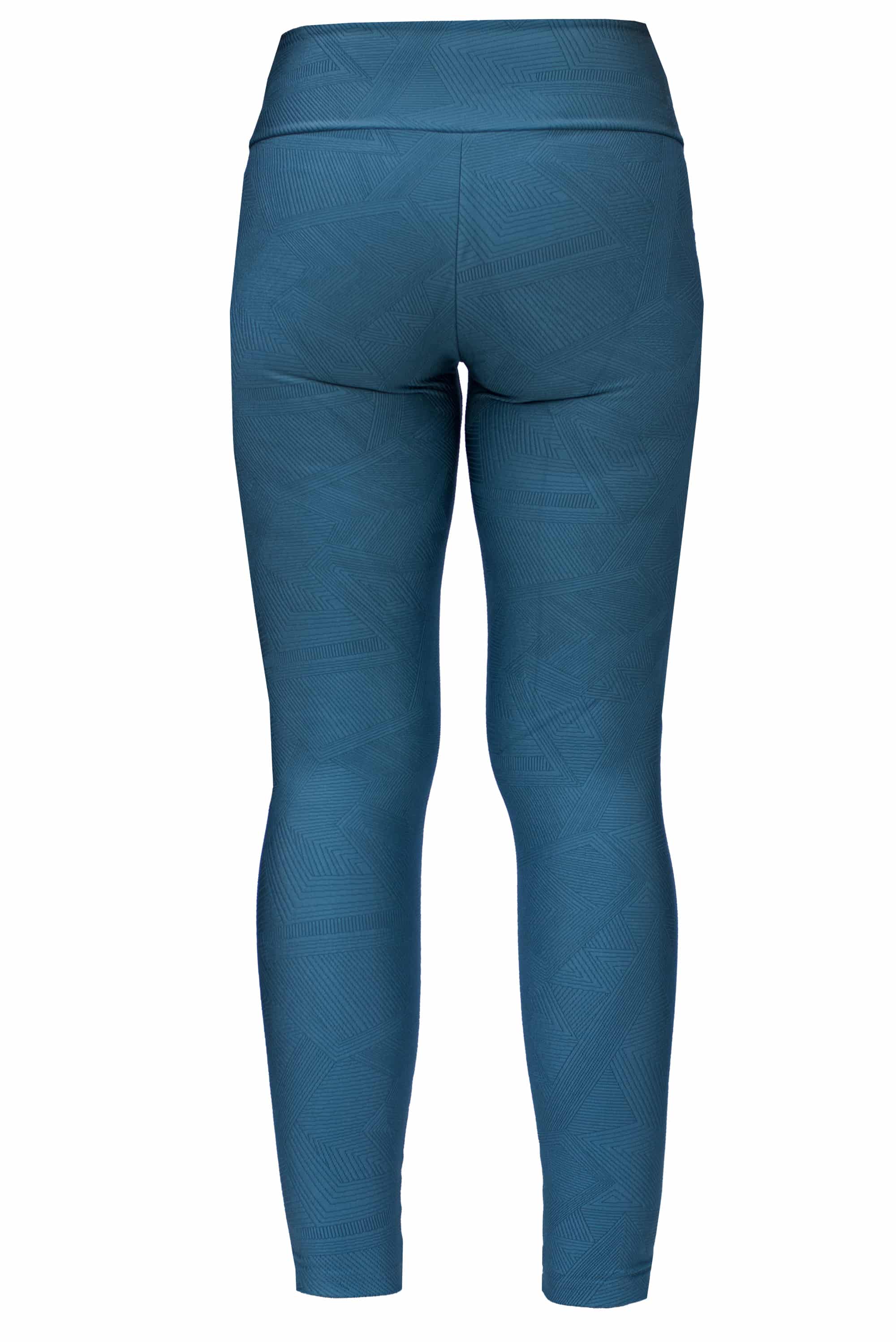 Blue leggings with jacquard knitted pattern